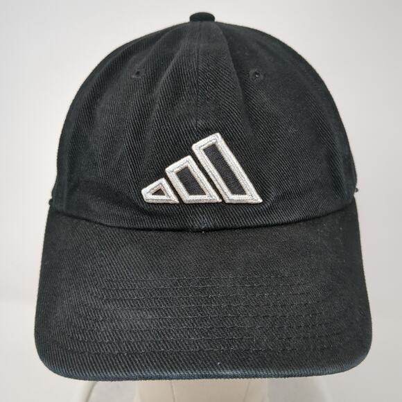 Adidas Strapback Hat Black One Size Adjustable Embroidered 6 Panel Cotton - Picture 2 of 10